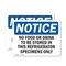 Signmission No Food Or Drinks To Be Stored In This Refrigerator, 7 in W x Rectangle, Vinyl Decal OS-2PACK-NS-D-57-L-14620 - alternate 1